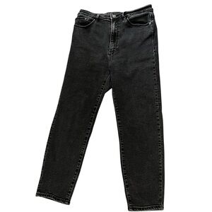 Stradivarius Black Straight Leg Mom Jeans- Women's Jeans